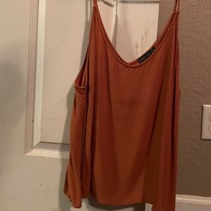 FOREVER 21 Plus 2XL Orange Flowy Tank Blouse